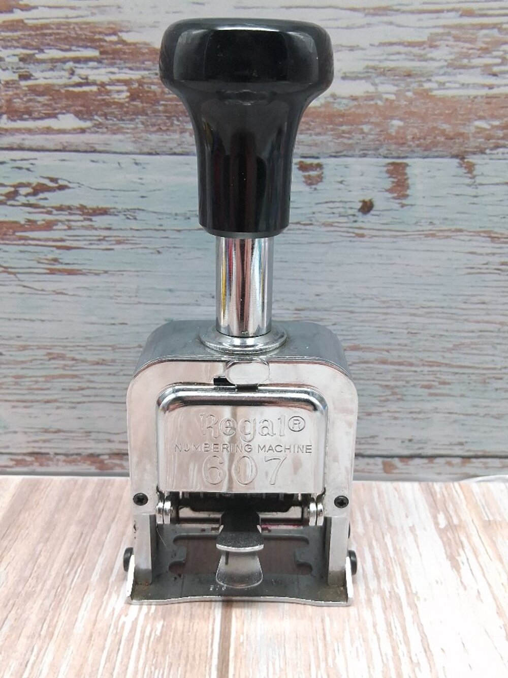 Vintage Regal Numbering Machine 607 (6-Wheel) Sequential Number Ink Stamper